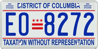 DC license plate EO8272