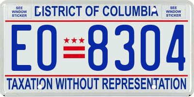 DC license plate EO8304
