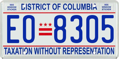 DC license plate EO8305