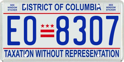DC license plate EO8307