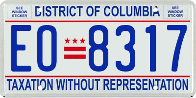 DC license plate EO8317