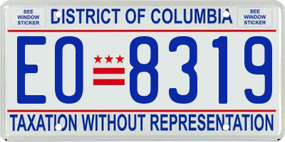 DC license plate EO8319