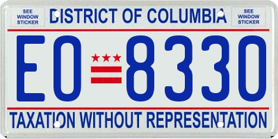 DC license plate EO8330