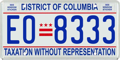 DC license plate EO8333