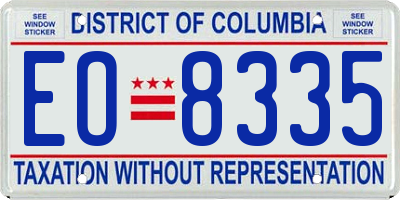 DC license plate EO8335