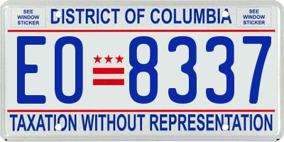 DC license plate EO8337