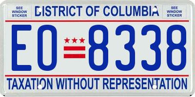 DC license plate EO8338