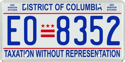 DC license plate EO8352