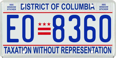 DC license plate EO8360
