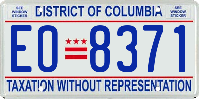 DC license plate EO8371