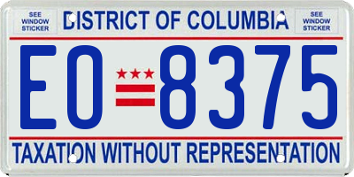 DC license plate EO8375