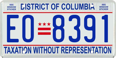 DC license plate EO8391