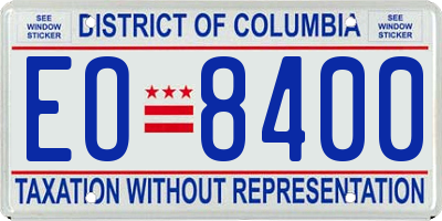 DC license plate EO8400
