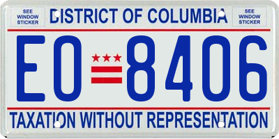 DC license plate EO8406