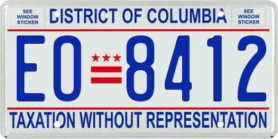 DC license plate EO8412