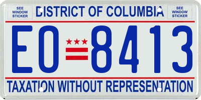 DC license plate EO8413