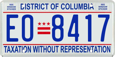 DC license plate EO8417