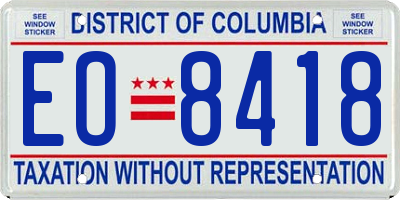 DC license plate EO8418