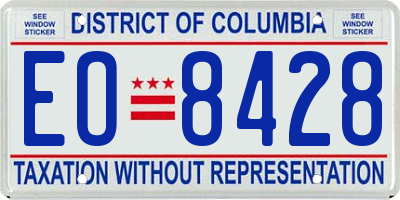 DC license plate EO8428