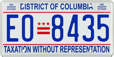 DC license plate EO8435