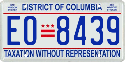 DC license plate EO8439