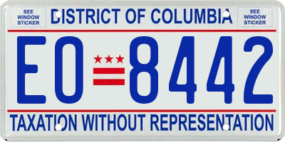 DC license plate EO8442