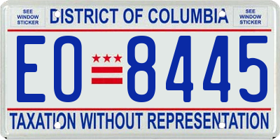 DC license plate EO8445