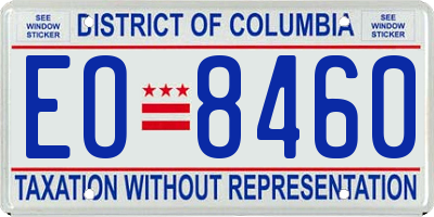 DC license plate EO8460