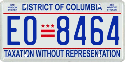 DC license plate EO8464