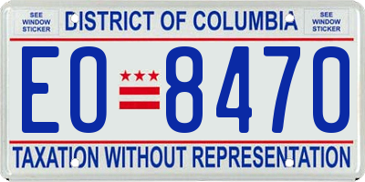 DC license plate EO8470