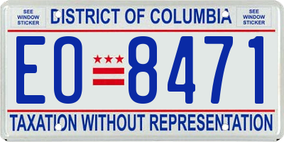 DC license plate EO8471