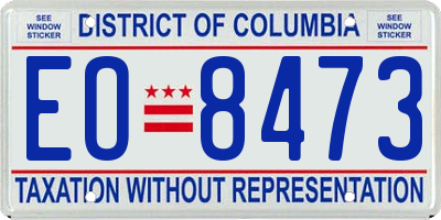 DC license plate EO8473