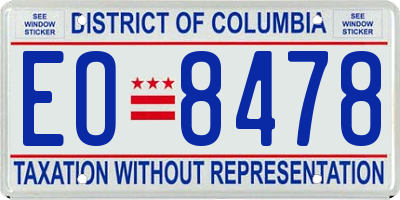 DC license plate EO8478