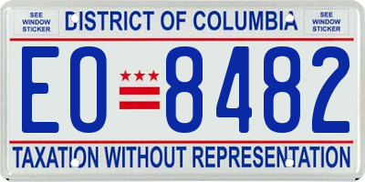 DC license plate EO8482
