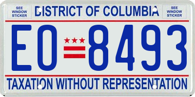 DC license plate EO8493