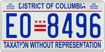 DC license plate EO8496
