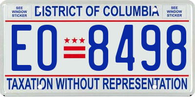 DC license plate EO8498