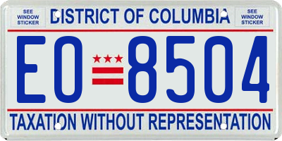 DC license plate EO8504