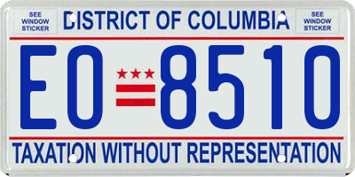 DC license plate EO8510
