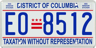 DC license plate EO8512