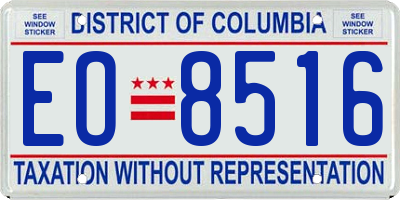 DC license plate EO8516