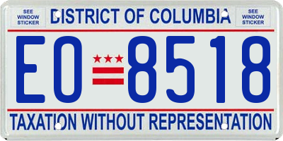 DC license plate EO8518