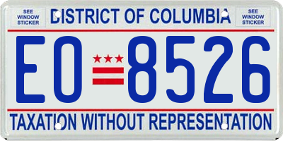 DC license plate EO8526