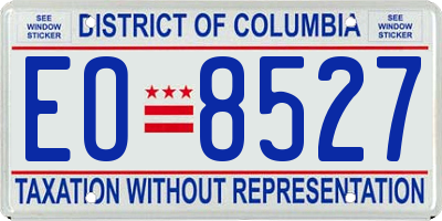 DC license plate EO8527