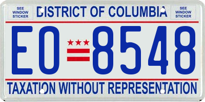 DC license plate EO8548