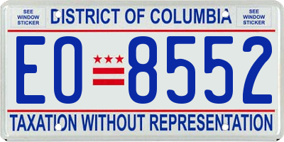 DC license plate EO8552