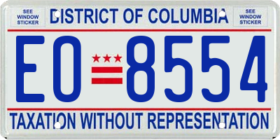 DC license plate EO8554