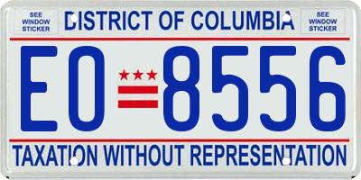 DC license plate EO8556