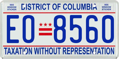 DC license plate EO8560