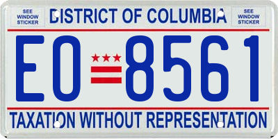 DC license plate EO8561